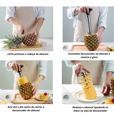 Descascador e Fatiador de Abacaxi em Aço Inoxidável Zader - Últimas Unidades!