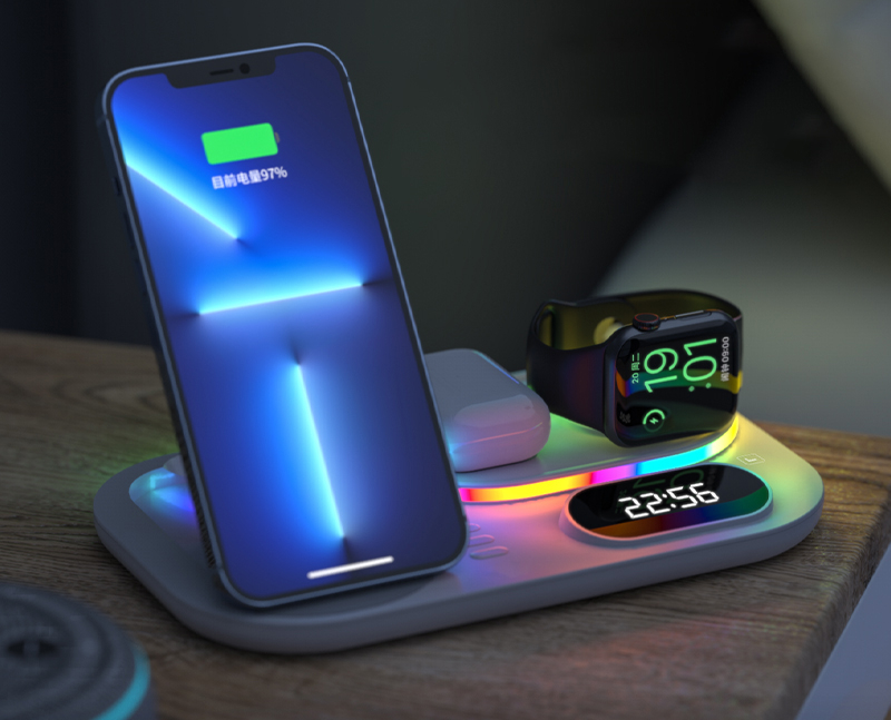 Base de Carregamento por indução 4 em 1 Wireless