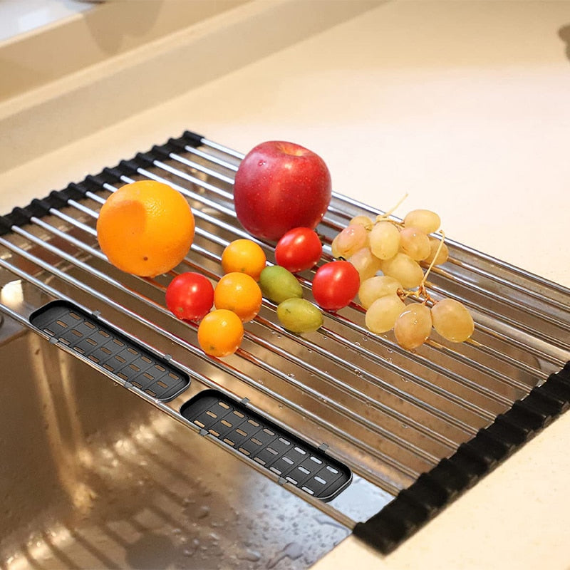 Escorredor Dobrável em Aço Inox