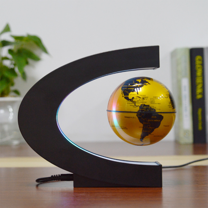 Globo terrestre 3D de levitação magnética com base em forma de C BRANGDY