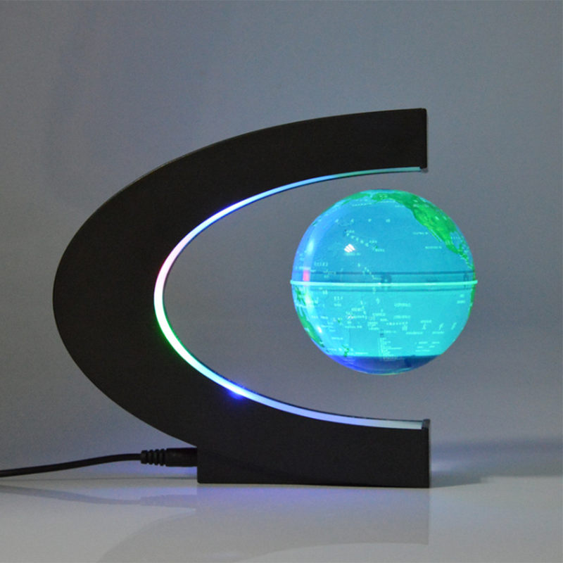 Globo terrestre 3D de levitação magnética com base em forma de C BRANGDY
