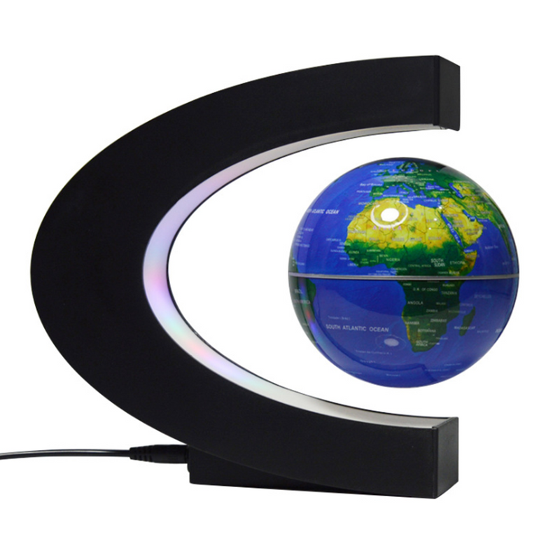 Globo terrestre 3D de levitação magnética com base em forma de C BRANGDY