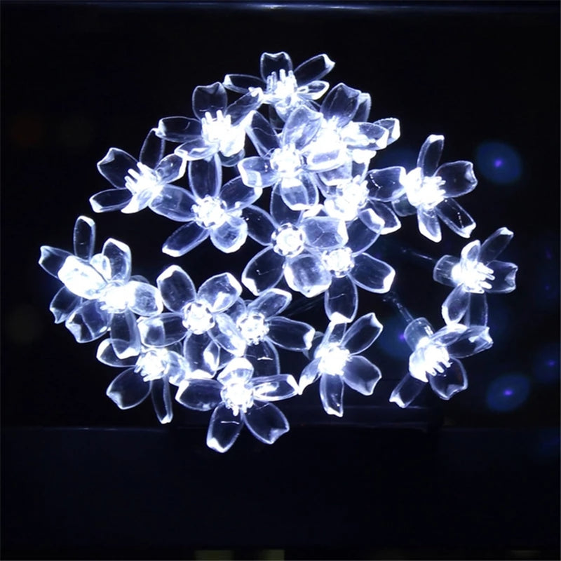Corda de luzes de flores em LED