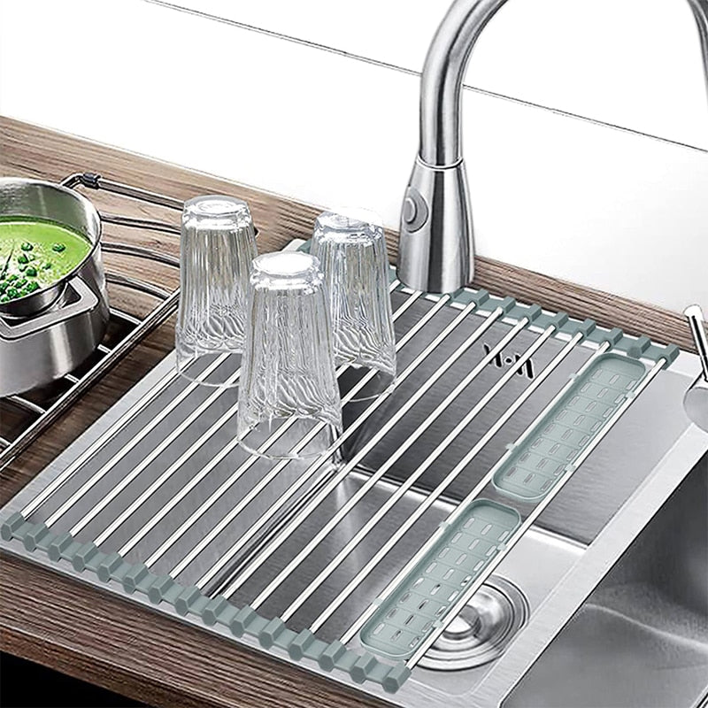 Escorredor Dobrável em Aço Inox