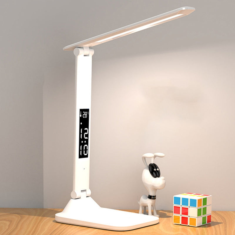 Luminária LED Ajustável para Mesa com Suporte de Lápis e Canetas
