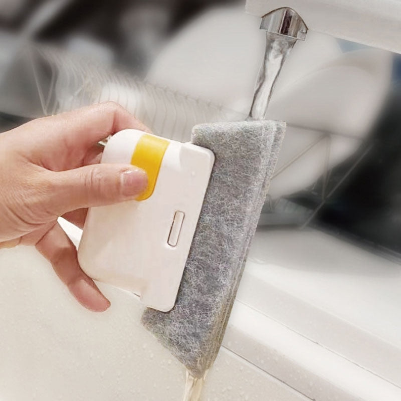 Escova de limpeza 2 em 1 de sulcos para portas deslizantes Macroupta