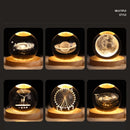 Bola de cristal luzes noturnas de cabeceira USB