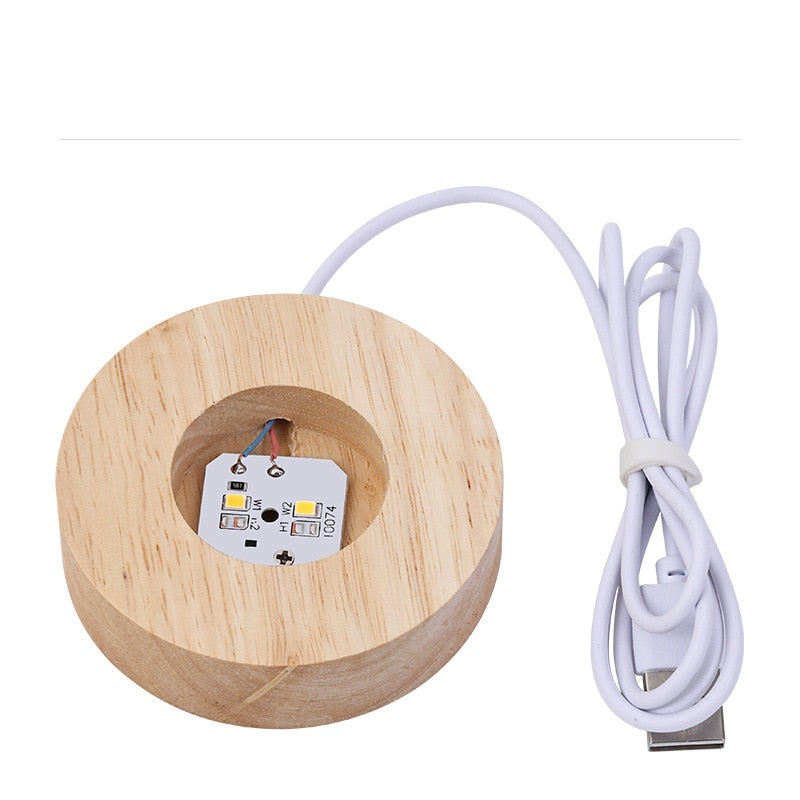 Bola de cristal luzes noturnas de cabeceira USB