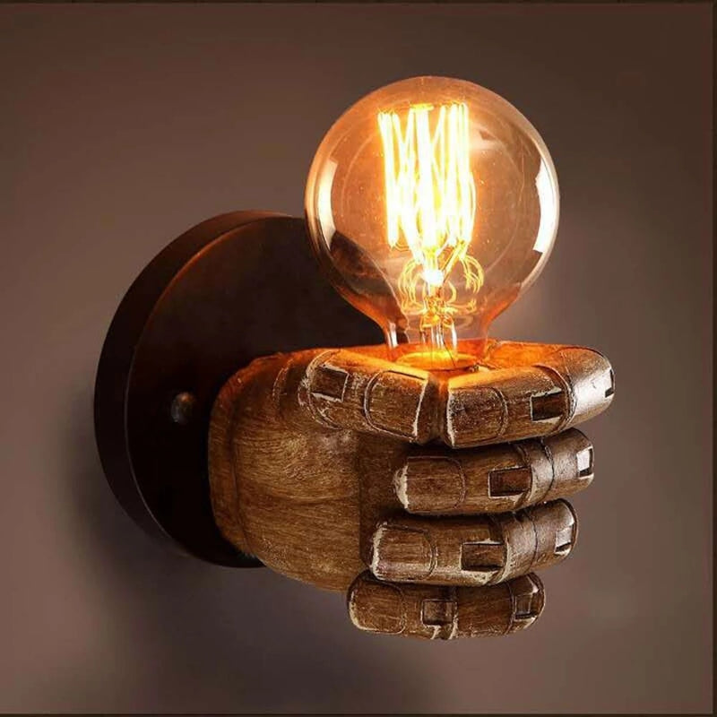 Luminária de parede criativa retrô LED de resina antiga estilo europeu
