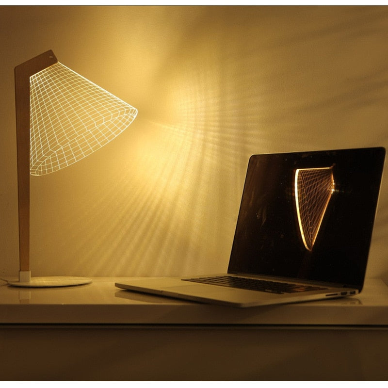 Luminária com lâmpada de led moderna 3d estilo moderno