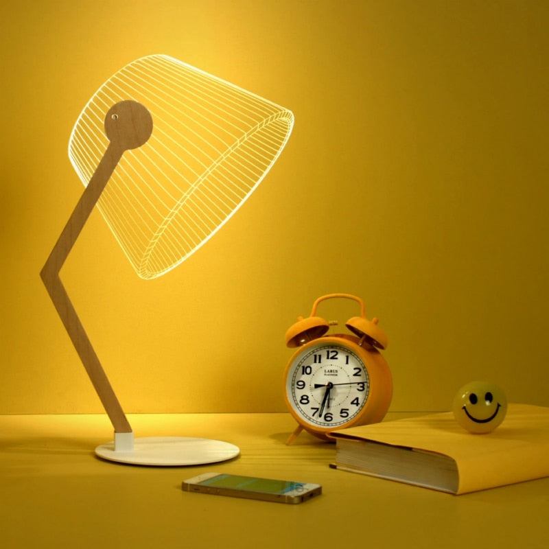 Luminária com lâmpada de led moderna 3d estilo moderno
