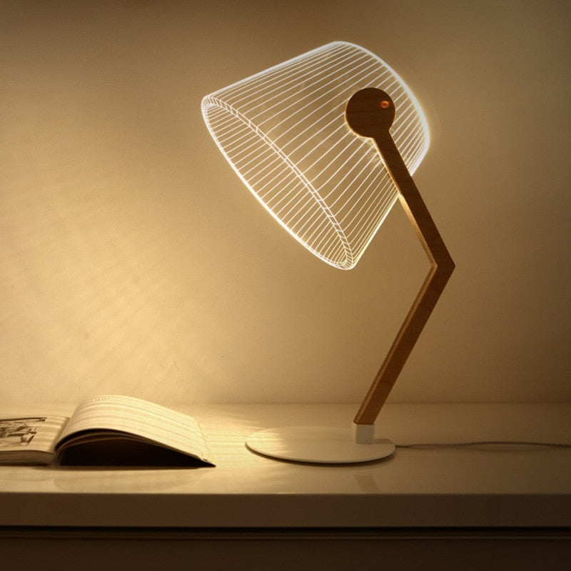 Luminária com lâmpada de led moderna 3d estilo moderno
