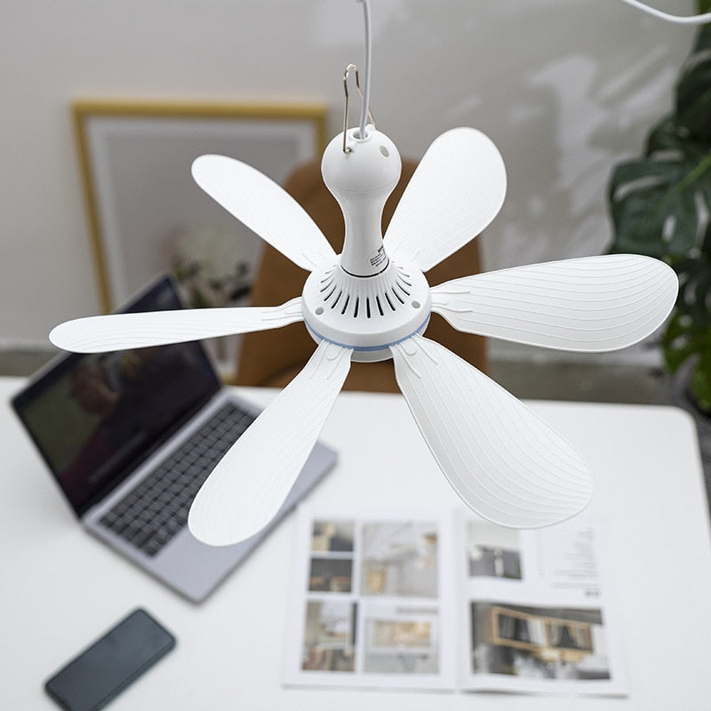 Ventilador de teto portátil silencioso 6 paletas alimentado por USB