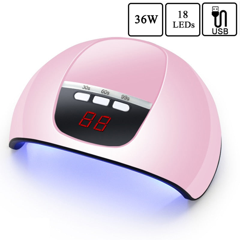 Máquina com lâmpada LED UV para secagem de unha