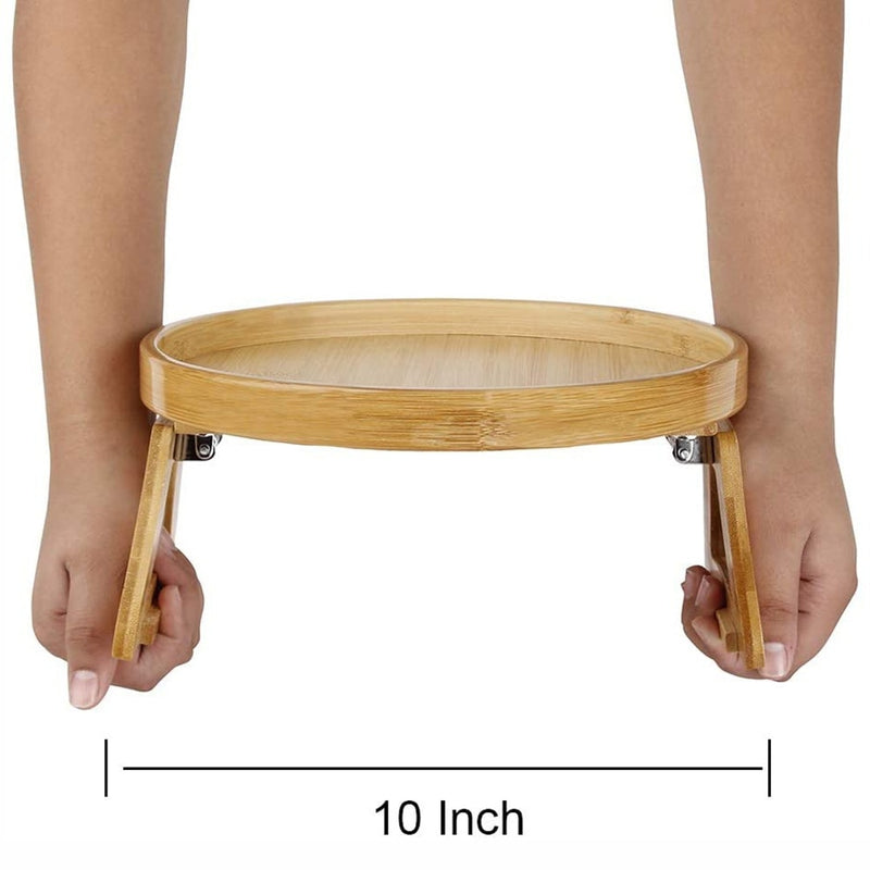 Bandeja Ecológica de encaixe para sofá de bambu natural para lanches