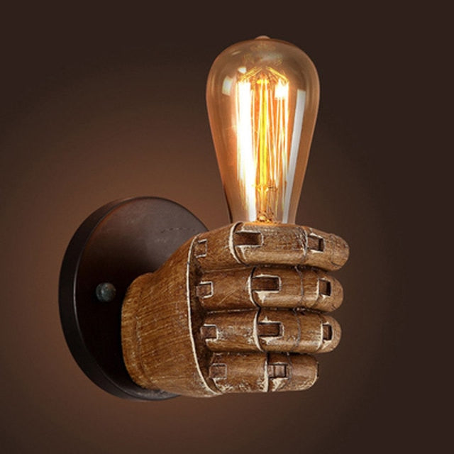 Luminária de parede criativa retrô LED de resina antiga estilo europeu
