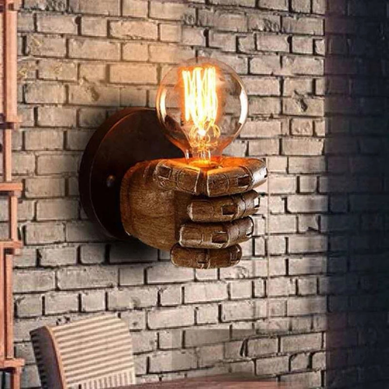 Luminária de parede criativa retrô LED de resina antiga estilo europeu