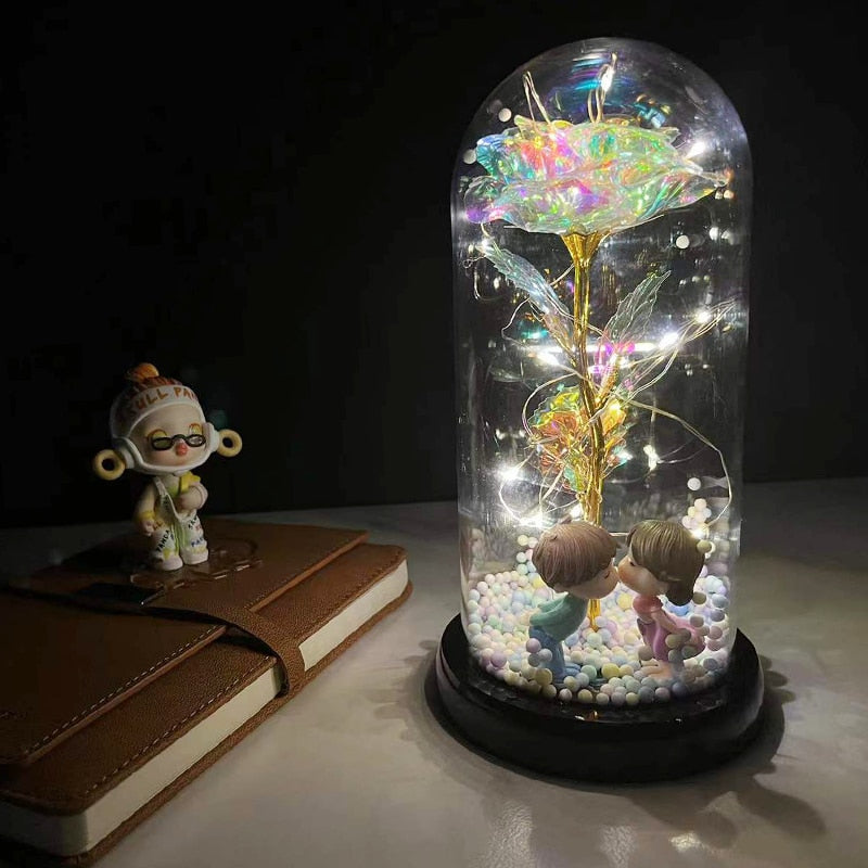 Flores decorativas artificiais de LED com acrílico